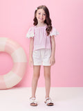 Pink Striped Set with Little Flowers