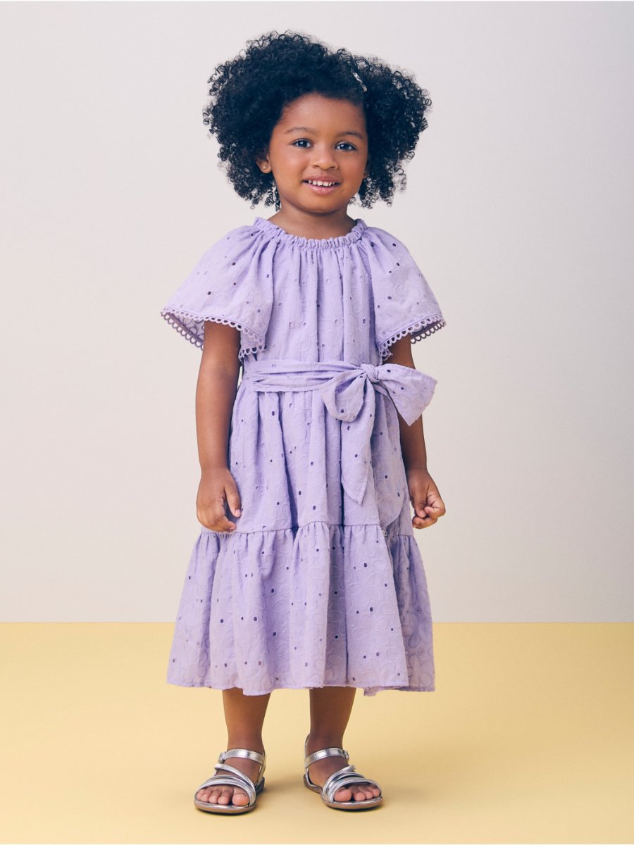 Lilac Laise Dress with Bow