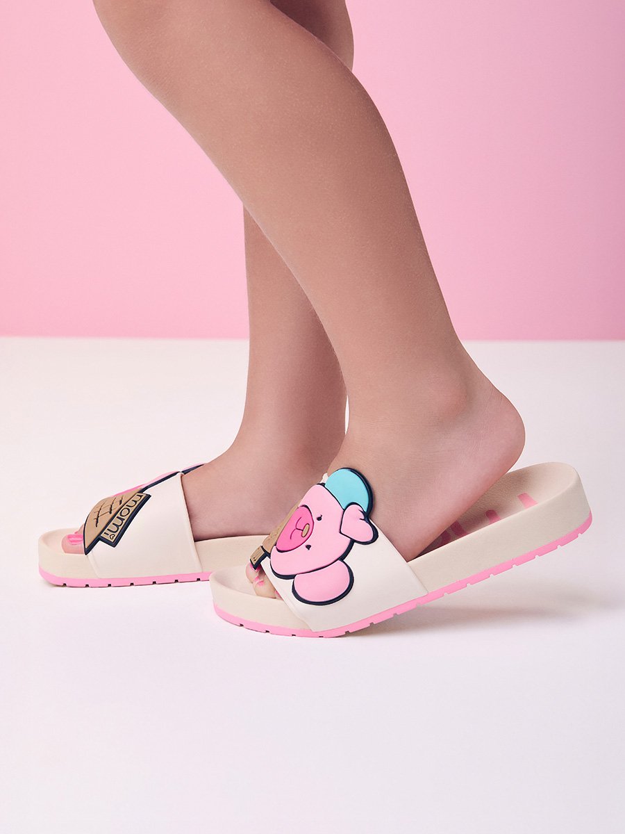 Girl's Slide Flip Flop with Ice Cream Patch