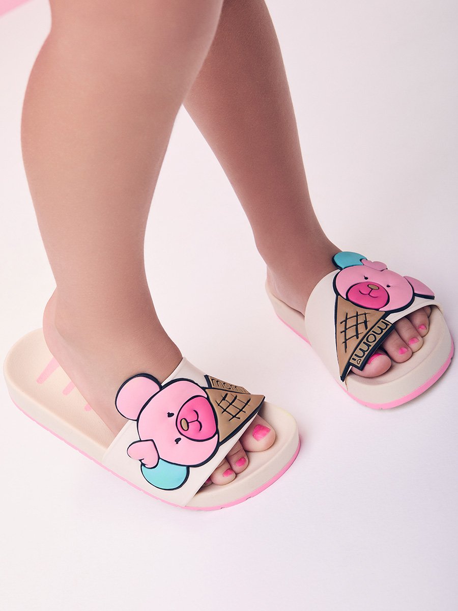 Girl's Slide Flip Flop with Ice Cream Patch