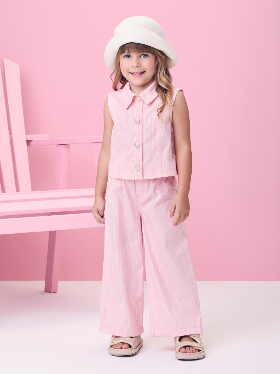 Rose Striped Twill Vest