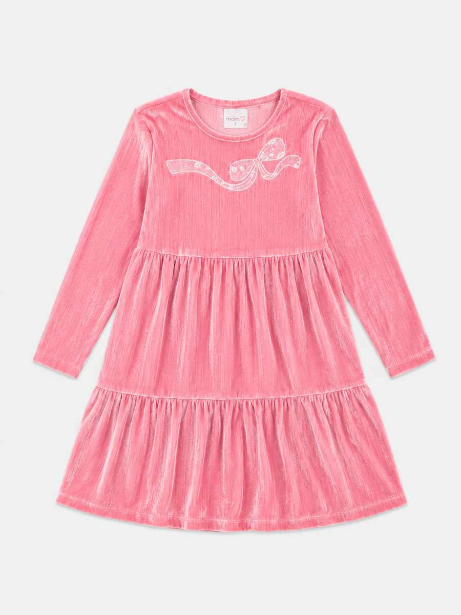 Children's Plush Girl Dress with Embroidery