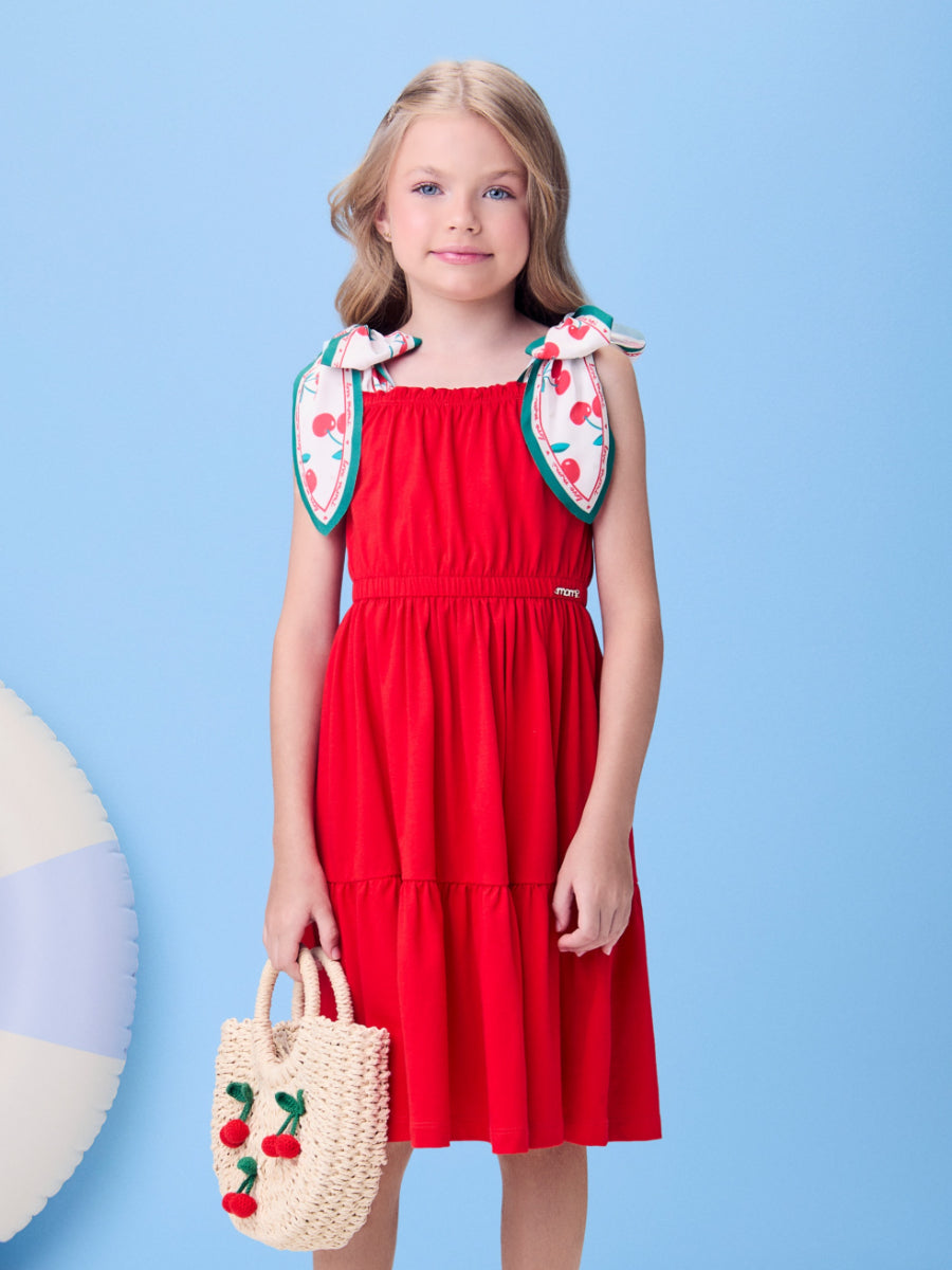 Cherry Red Dress with Bow