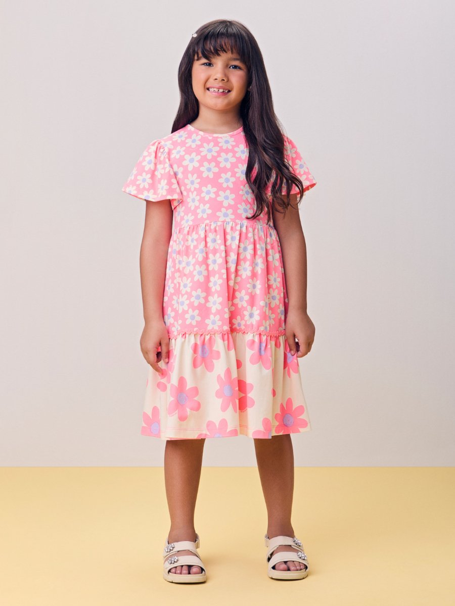 Neon Pink Floral Dress