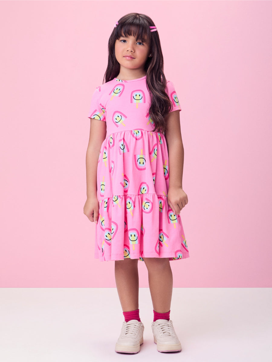 Pink Popsicles Short Sleeve Dress
