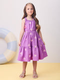 Purple Floral Ruched Dress