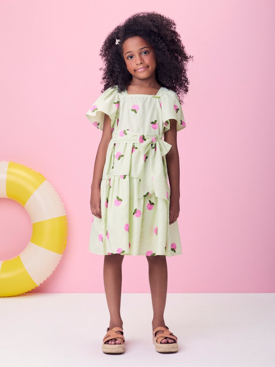 Light Green Apple Dress with Bow
