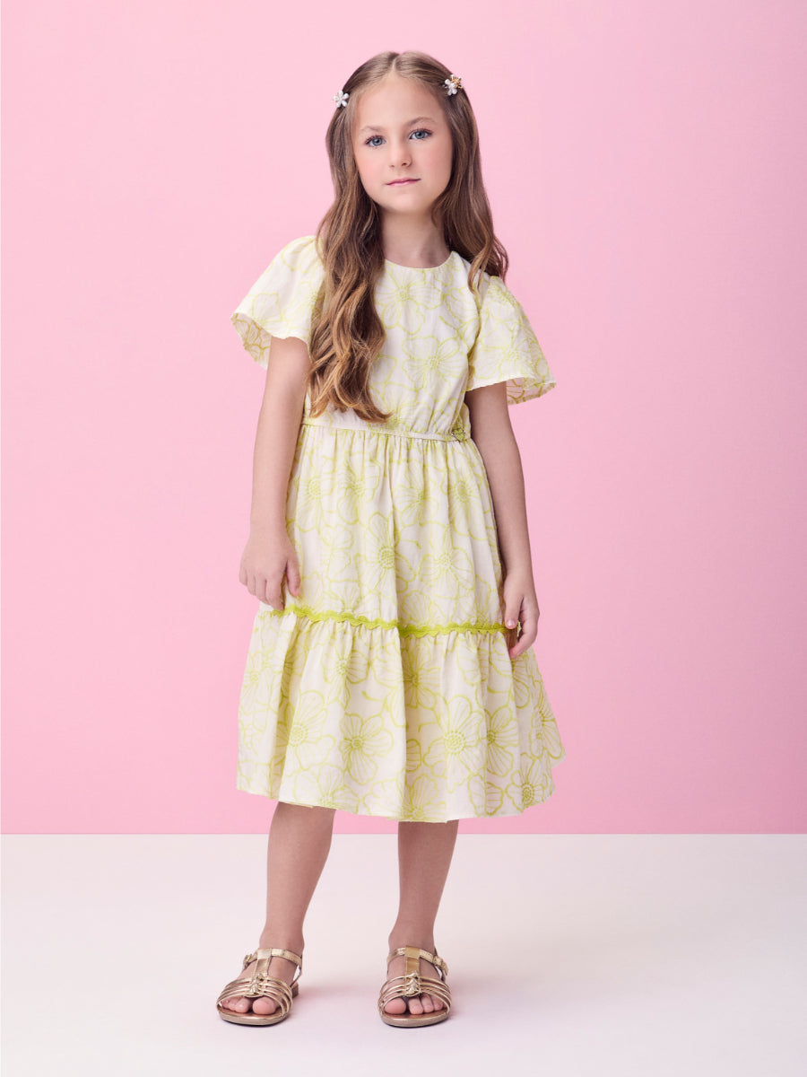 Laise Neon Dress with Flowers