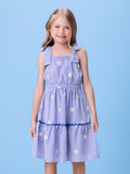 Blue Striped Dress with Daisies