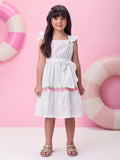 Off Tricoline Dress with Apples