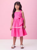 Pink Ruched Dress with Daisies