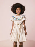 Girls Dress with Floral Embroidery