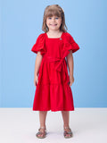 Preppy Red Dress with Bow