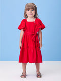 Preppy Red Dress with Bow