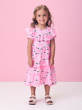 Pink Dress with Abstract Flowers