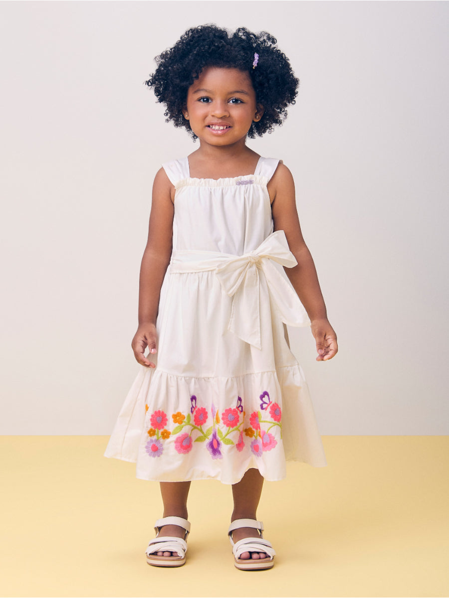 Dress with Flower Embroidery