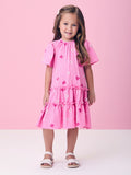 Pink Floral Ruched Dress
