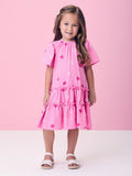 Pink Floral Ruched Dress