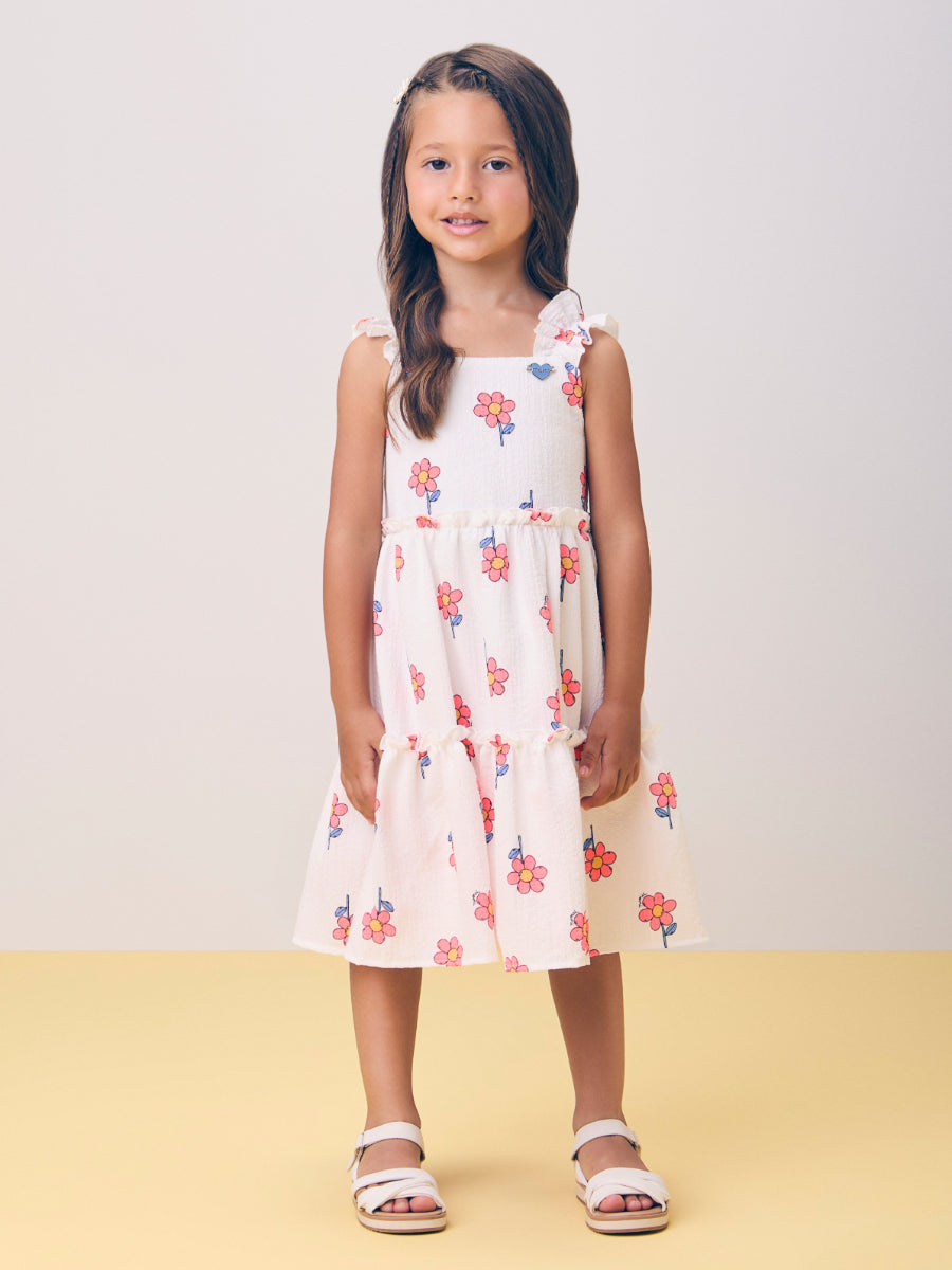 Floral Ruched Off Dress