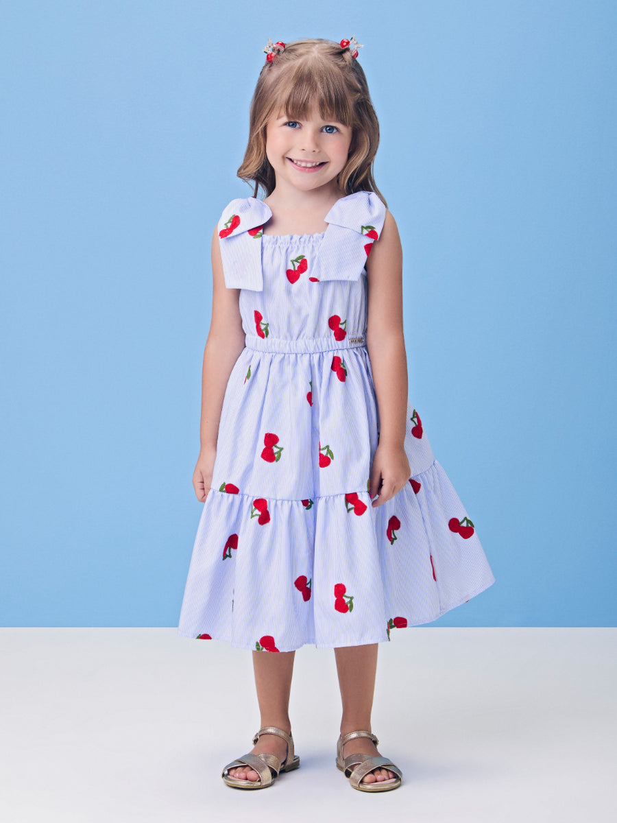 Striped Dress with Cherries