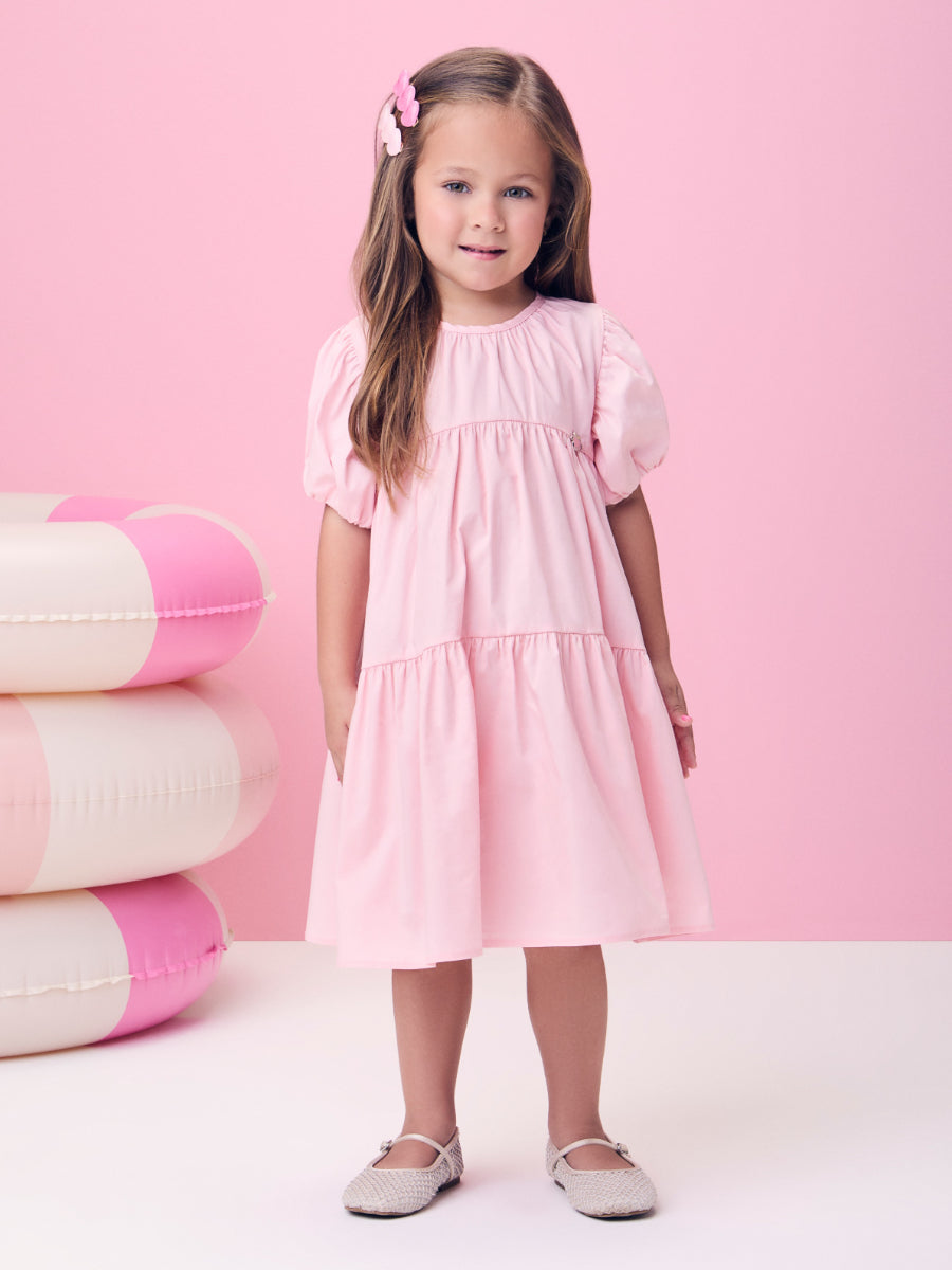 Pink Dress with Peach Pendant
