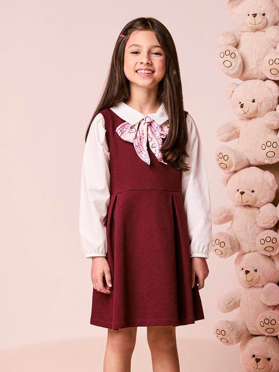 Girls Sweatshirt Dress with Bow