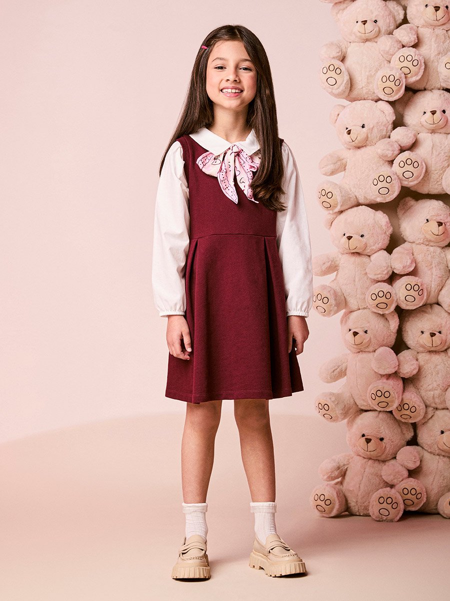 Girls Sweatshirt Dress with Bow