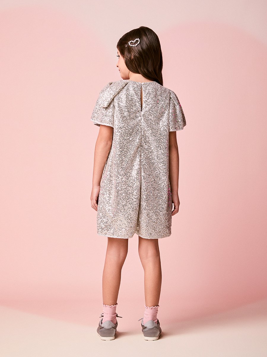 Children's Girl's Mesh Dress with Sequins